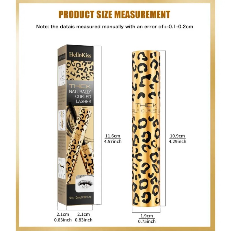 Máscara de Pestañas Hello Kiss Profesional Waterproof para Rizado y