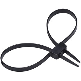 DOMG 10 PCS Heavy Duty Strong 250-lb Police Zip Tie Handcuff Nylon Double Locking Cuffs Disposable Black Plastic Cable Tie, 27.5" Long