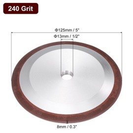 uxcell 5 Inch x 1/2 Inch 120 Grit Resin Diamond Grinding Wheel Abrasive Wheels Saw Grinder Cutter Disc for Carbide Metal Tungsten Steel