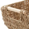 Casafield Set of 2 Seagrass Oval Storage Baskets with Wooden