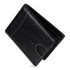 Black/White Leather Card Wallet for Men with RFID Blocker without
