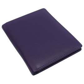 Swiss Marshall RFID Men's Slim Bifold Hipster Premium Leather Euro Wallet (Purple)
