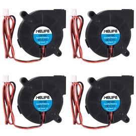 4 Pack Brushless Dual Ball Bearing Blower Fan, MELIFE 12V 5015 Turbine Turbo 50x15mm - High Speed 12V