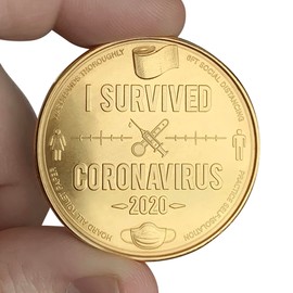 ZFG Inc. I Survived 2020 Coin Funny Zero F’s Given Novelty Coin Extreme Detail, Gag Gift Sarcastic Gift for Adults