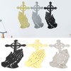 3PCS/Set Peaceful Praying Hands Wall Decor with Religious Cross Garden