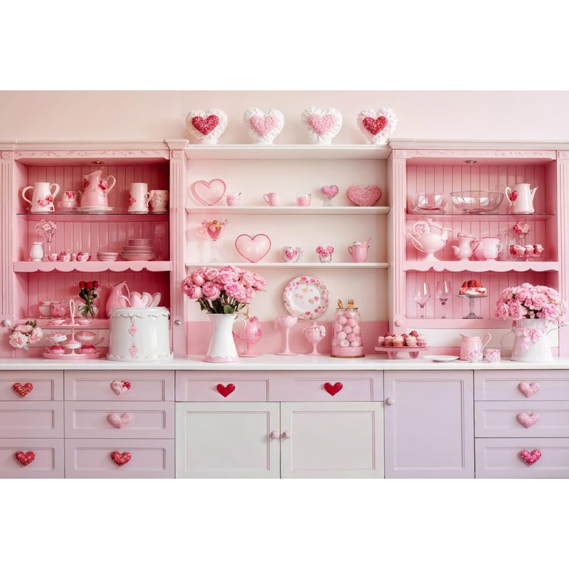 Kate Sweet Heart Backdrops Pink Kitchen Theme Girls Birthday Party