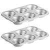 DecorRack 2 Pack Non-Stick Muffin Pans, 6-Cup, Bakeware for Baking