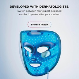 SHARK, Máscara de Luz Led CryoGlow, Tecnología Refrescante para Debajo de los Ojos, Luces Led Roja, Azul e Infrarroja para Skincare Antiedad, USB C, Control Remoto, Color Azul, FW312LAA