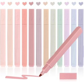 MKUCCD 12 Pcs Aesthetic Highlighters, Bible and Beige Stationary, Pastel No Bleed, Planner Pens for Journal Notes, School and Office Supplies