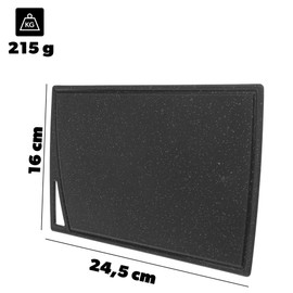 KADAX Chopping Board 24.5 x 16 cm, Plastic Kitchen Board, Modern Design, Kitchen Accessories (Black)