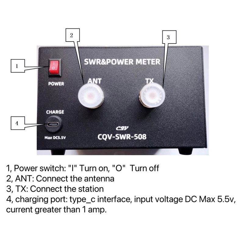 SWR Meter, 200W High Power Digital SWR Meter with 1.8