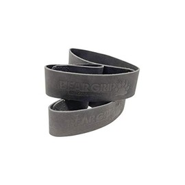 BEAR GRIP - Leather Weight Lifting Straps for Gym, Bodybuilding, Powerlifting, Crossfit and more (Black, Padded)