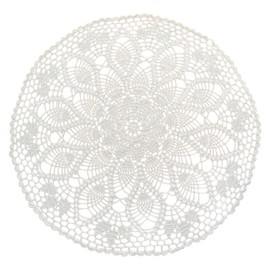 Yizunnu Round Vintage Crochet Cotton Lace Table Cloth Cover Small Tablecloth 60cm White