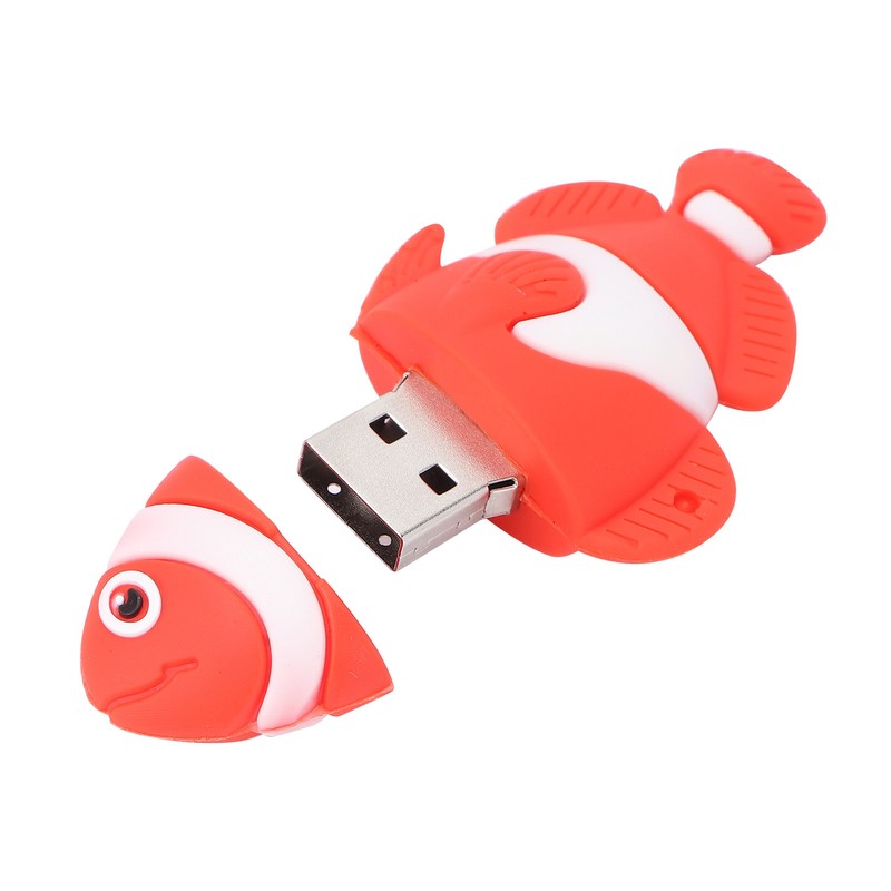 Cartoon U Disk Red Clownfish Appearance High Speed Bulk Storage