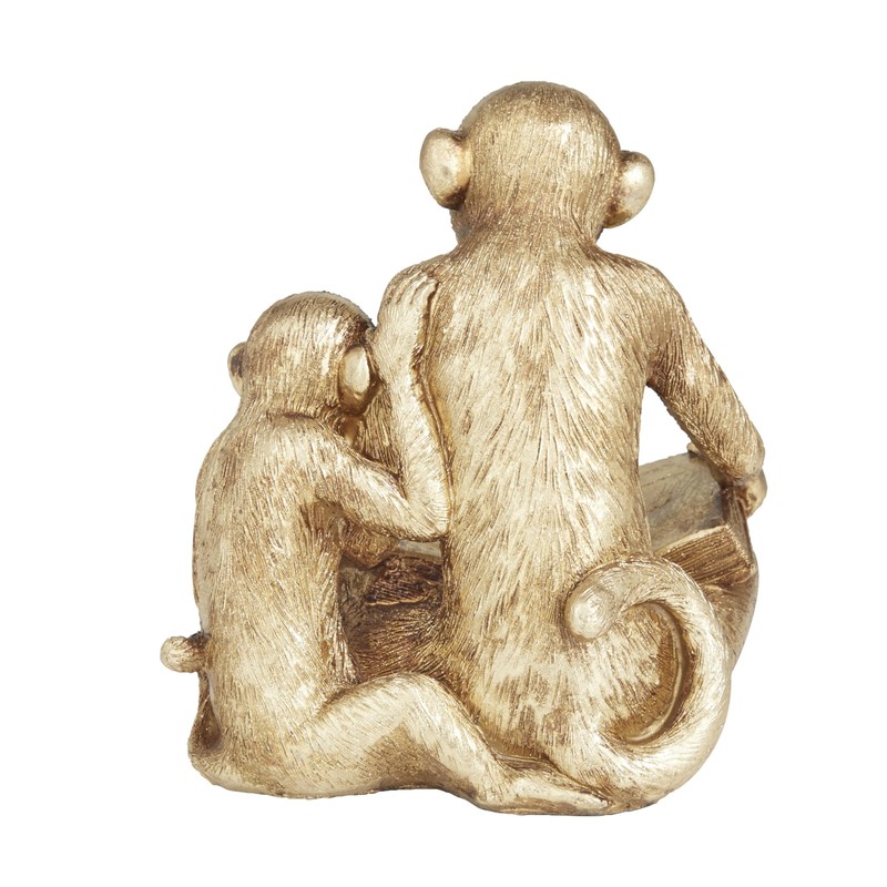 Deco 79 Polystone Monkey Sculpture, 9" x 6" x 7",