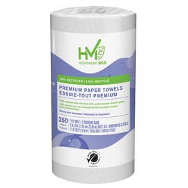 Highmark® ECO 2-Ply Premium Paper Towels, 9" x 11", 100% Recycled, 250 Sheets Per Roll, Pack of 12 Rolls