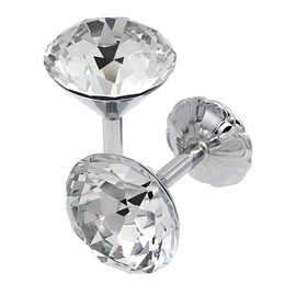 BSTKEY 60mm Crystal Curtain Hook Holder Drapery Tie Backs- Wall Mounted Window Curtain Holdback Wall Hook Tassel Holder (Silver)