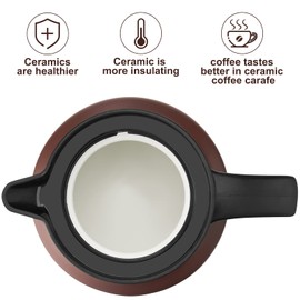 PARACITY Coffee Pot / Teapot Thermal with Ceramic Insert 800 ml Small Travel Thermos Flask with Removable Strainer Insert for Hot Drinks, Double-Walled Insulated Stainless Steel