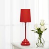 Simple Designs LT3018-RED Table Lamp with Fabric Shade and Hanging