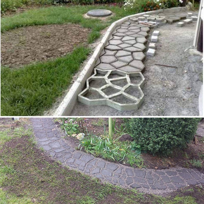 narunaru Gardening Mold, Brick Shape, Concrete, Cobblestone, Walkway, Cement