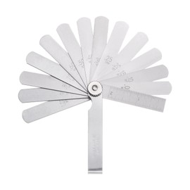 sourcing map Metric Feeler Gauge 14 Blades 65Mn Spring Alloy Steel Thickness Gauges Filler Feeler Gauge 3" Long for Measuring Gap Width Thickness, 0.05-1mm