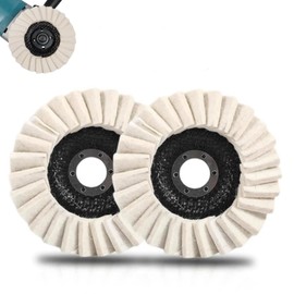Wool Felt Flap Polishing Disc，Wool Polishing Wheel Disc Buffing Polishing, Angle Grinder Buffing Felt Flap Discs Polishing Wheel for Angle Grinder, Buffing Wheel for Metal, (4.5IN, 2, PCS)