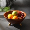 11.8 inch Acacia wood bowl with three Brass legs |