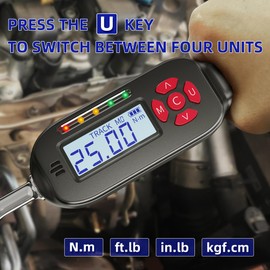 TAGVIT 1/4 Inch Drive Digital Torque Wrench, 1.1-22.1Ft.lb/1.5-30Nm Electronic Bike Torque Wrench, ±2% Accuracy with Preset Value, Data Storage, Buzzer and LED Flash Notification for Bicycle Moto