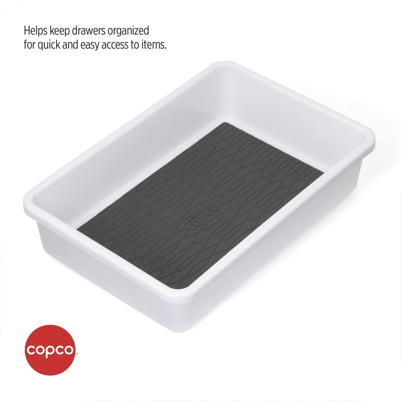 Copco Basics Drawer Organizer, 9.06 x 6.13 x 2.1-Inches, White/Charcoal