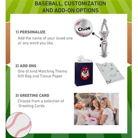 DolliBu Long Arms Elephant Stuffed Animal with Baseball Plush – Soft Huggable Bear, Adorable Playtime Plush Toy, Baseball Plush Doll Animal Toy for Kids and Adults - 21 Inches