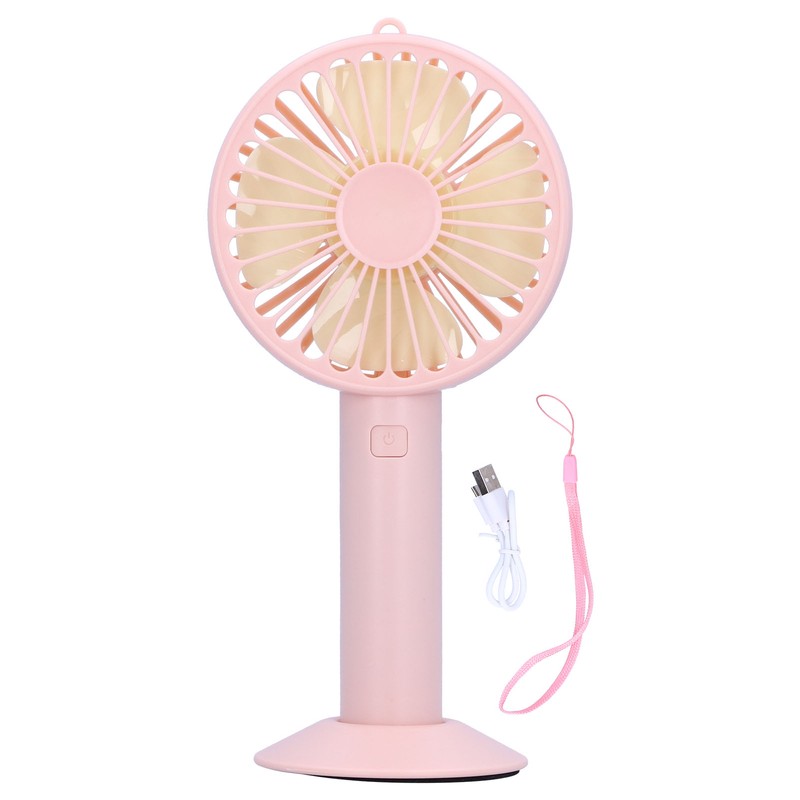 Handheld Electric Fan 4‑Blade 3‑Speed Adjustable USB Rechargeable Cooling Tool