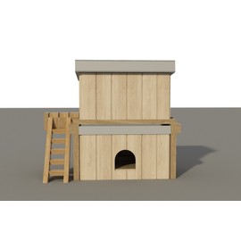 Dog House Plans DIY Medium Size Wooden Two Story Pet Kennel Home Shelter Outdoor Doghouse