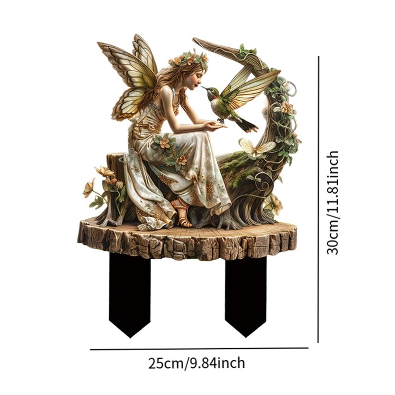 Ronyme Fairy Decorative Garden Stake Yard Sign for Pathway Outside