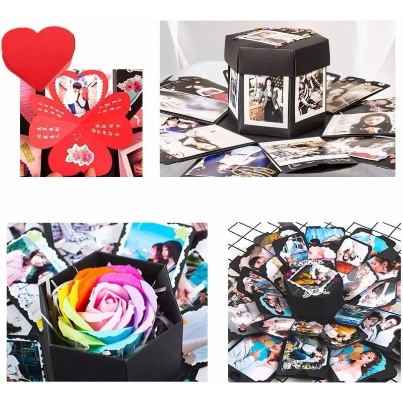 Francisco® Caja Explosion Con Forma Hexagonal Para Regalo Sopresa