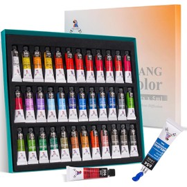 MeiLiang Watercolor Paint Set 36 Vibrant Colors 5ml / 0.17 Fl Oz Tubes, Watercolor Tubes with Great Value, Water Color Paints Art Supplies for Adults, Artists & Beginners