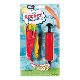 20 Rocket Balloons with Pump,(Colors May Vary),Various Packaging.
