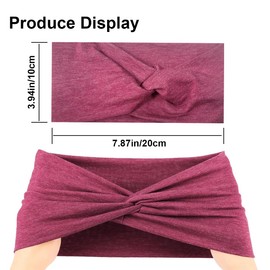 4PCS 10cm Wide Headbands for Women, Fashion Stretchy Boho Head Bands for Women's Hair, Soft Fabric Sports Ladies Hair Band Accessories for Yoga, Makeup, Outdoor Running-Style 6