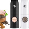 Rechargeable Electric Salt and Pepper Grinder Set - Battery-Free Operation - Automatic Salt and Pepper Mill Grinder with Adjustable Coarseness, LED Light, and Single-Hand Operation for Kitchen and BBQ