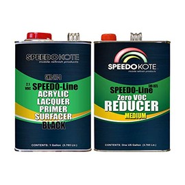 Speedokote 2.1 voc Acrylic Lacquer Primer Black 2 gal. kit Mid Temp Reducer SMR-277-B/0075