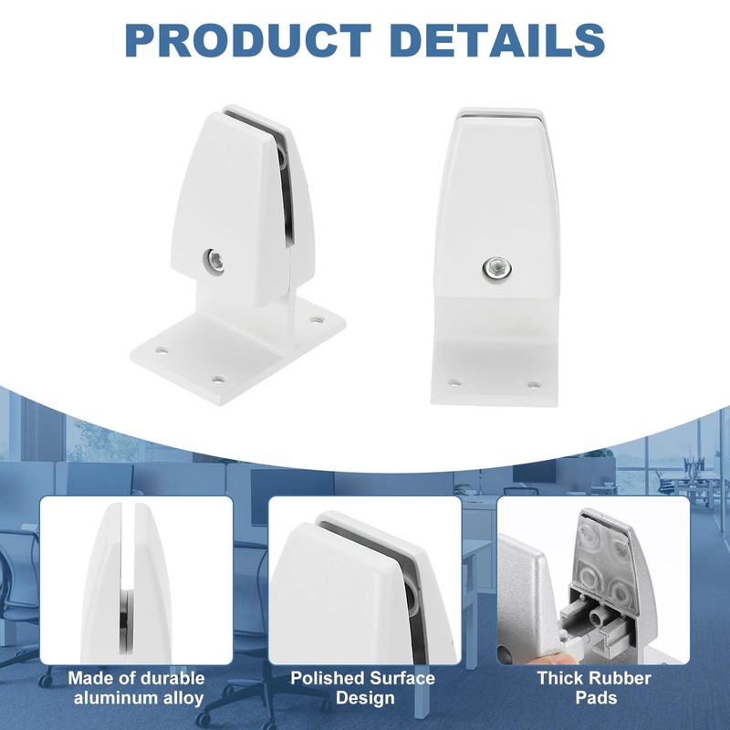 PATIKIL 2.8x1.7x3.6" Desk Divider Support Clamp, 4 Pcs Aluminum Desk