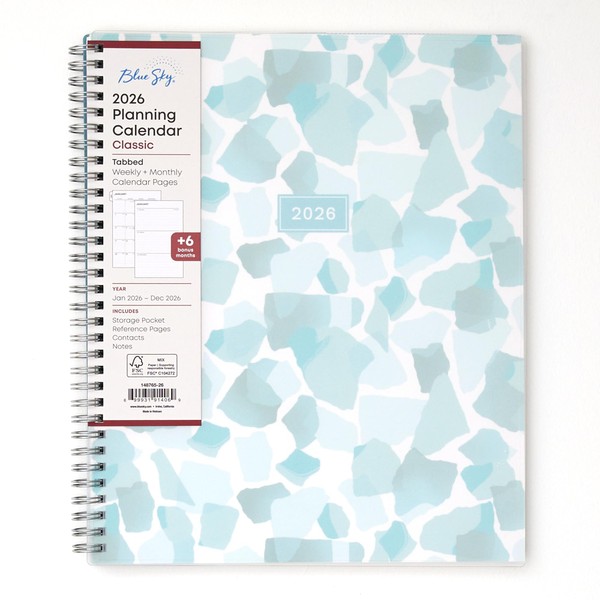 Blue Sky 2026 Weekly and Monthly Planner Calendar, January 2026