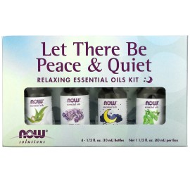 Solutions, Let There Be Peace & Quiet, Relaxing Essential Oils Kit, 4 Bottles,