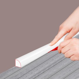 Flexible Quarter Round Caulk Strip Self Adhesive, Peel and Stick Caulking Tape, White, 3 Meters