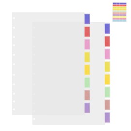 SULICRE 2 Sets Discbound Notebook Accessories, 8 Tabs Letter-Sized Poly Binder Dividers for Discbound Notebooks, Happy Planner Dividers with 40 Stickers, Translucent (16 Sheets, 8.5 x 11 inches)