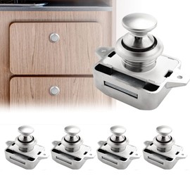 Opaltool 5PC Push Button Drawer Lock,15-18mm Keyless Push Button Door Lock for RV Boat Yacht Campervan Cupboard Door Cabinet