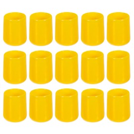 Rebower 100 Pack Screw Thread Protector Cover Rubber End Caps, [for Screw, Bolt, Rod End Cap] - 5/8 inch(16mm) Inner Dia/Yellow