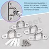 Swpeet 4Pcs M8 304 Stainless Steel Silver Oval Pad Eye