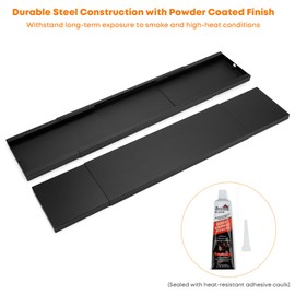 Stanbroil Smoke Guard for 28.5 to 48-Inch by 8-Inch Fireplaces, Black Powder-Coated Finish