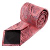 Alizeal Gradient Paisley Floral Tie with Pocket Square Set-Coral