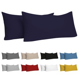 Dreamzie Pillowcases, 50 x 80 cm (Set of 2), 100% Jersey Cotton, 150 g/m², Dark Blue, Resistant and Hypoallergenic